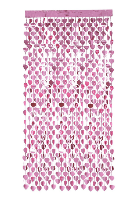 Pink Hearts Door Curtain