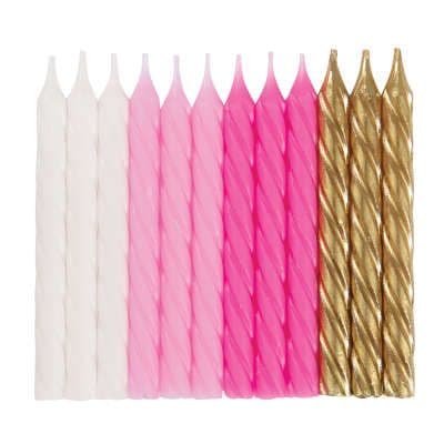Pink/White/Gold Cake Candles