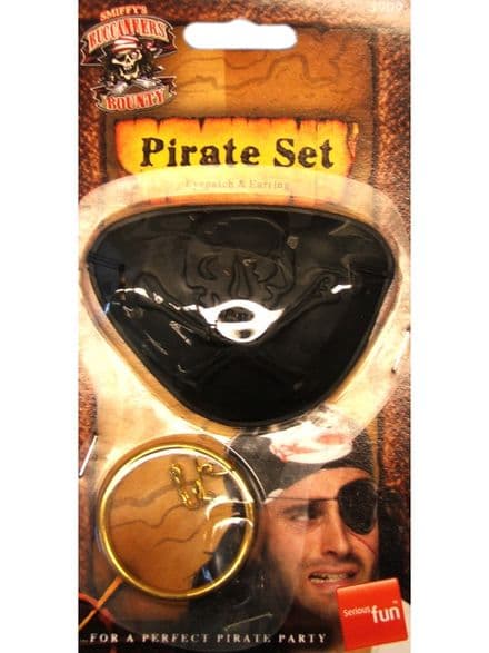 Pirate Eye Patch & Earring Set