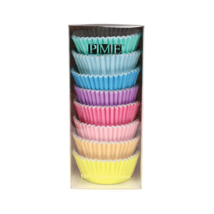 PME Pastel Rainbow Foiled Baking Cases 100's