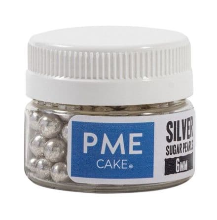 PME Sugar Pearls - Silver 6mm 25g