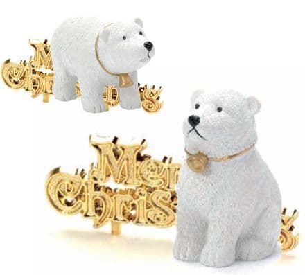 Polar Bear with Merry Chirstmas Cake Topper