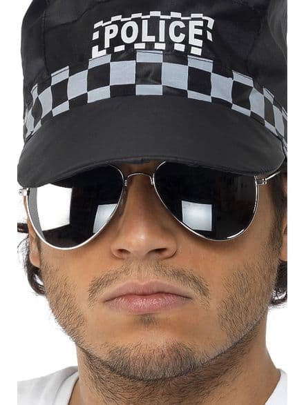Police Aviator Specs Silver Mirrored Lenses