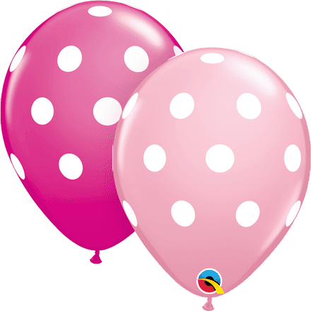 Polka Dot Pink Latex Balloons
