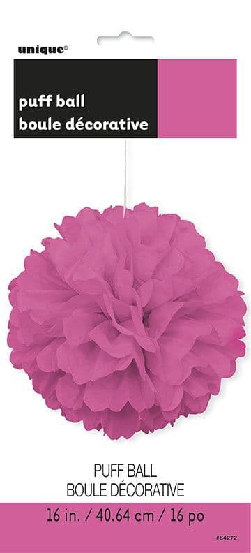 Puff Ball Decoration In Hot Pink