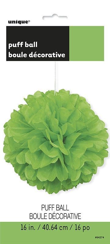 Puff Ball Decoration In Lime Green