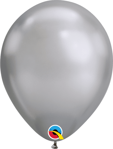 Qualatex Chrome Silver Latex Balloon Uninflated
