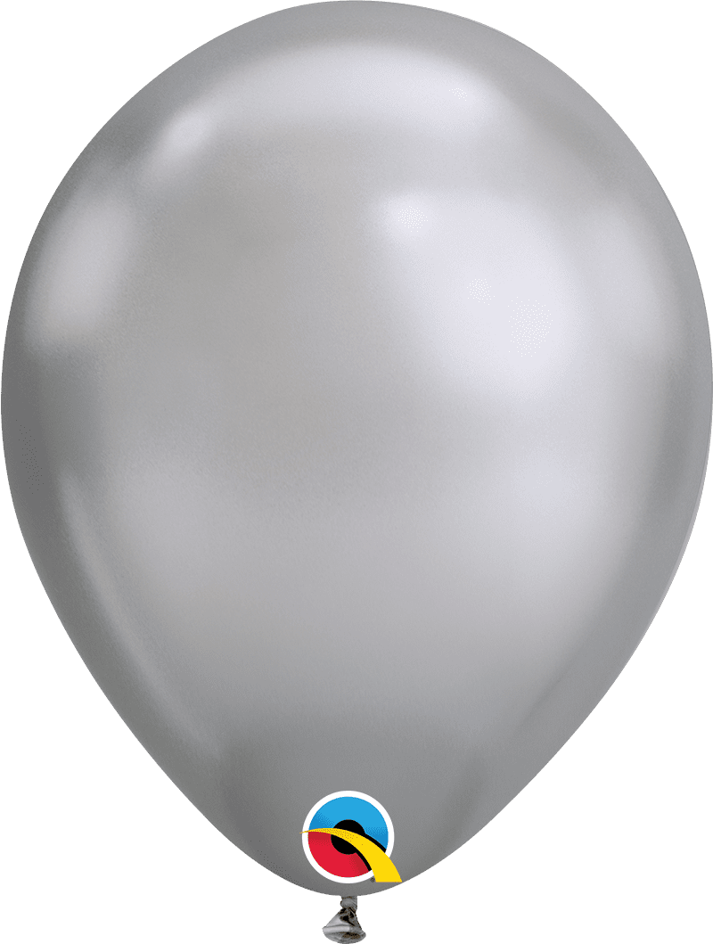 Qualatex Chrome Silver Latex Balloon Uninflated