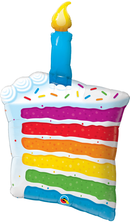 Rainbow Cake Slice Super Shape Foil Balloon