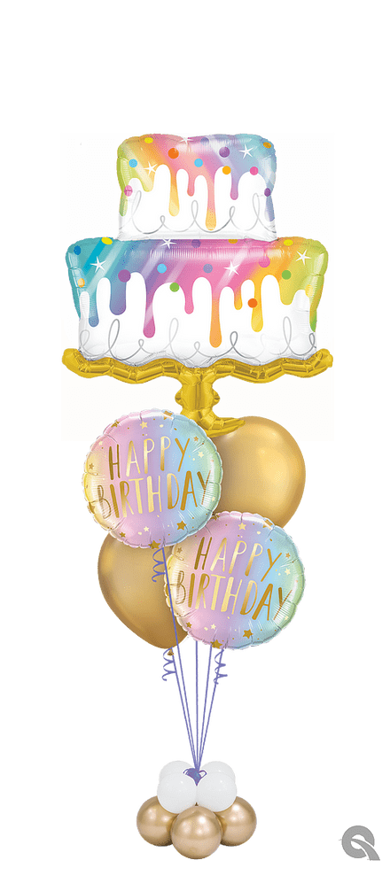Rainbow Drip Cake Foil & Latex Premium Bouquet