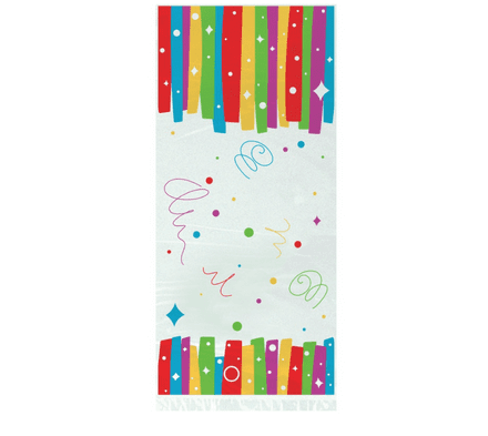 Rainbow Stripes Pattern Clear Cello Bags 20pk