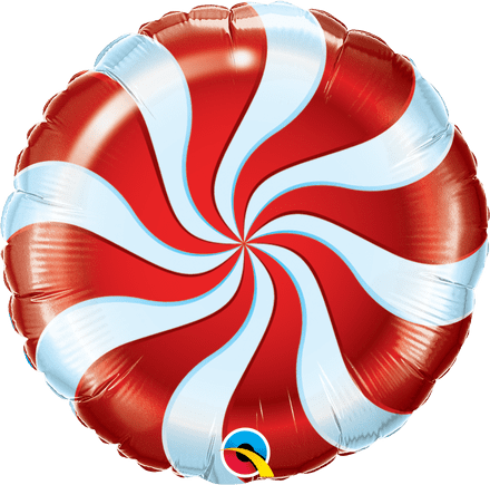 Red Candy Swirl Foil Helium Balloon