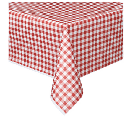 Red Gingham Plastic Tablecover