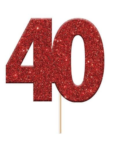 Red Glitter Number 40 Picks