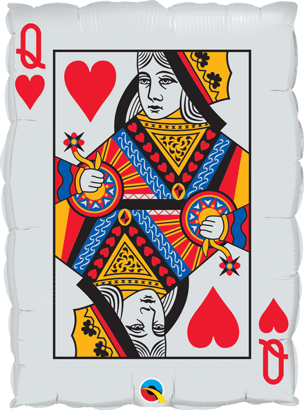 Red Hearts Queen Playing Card Super Shape Foil Balloon