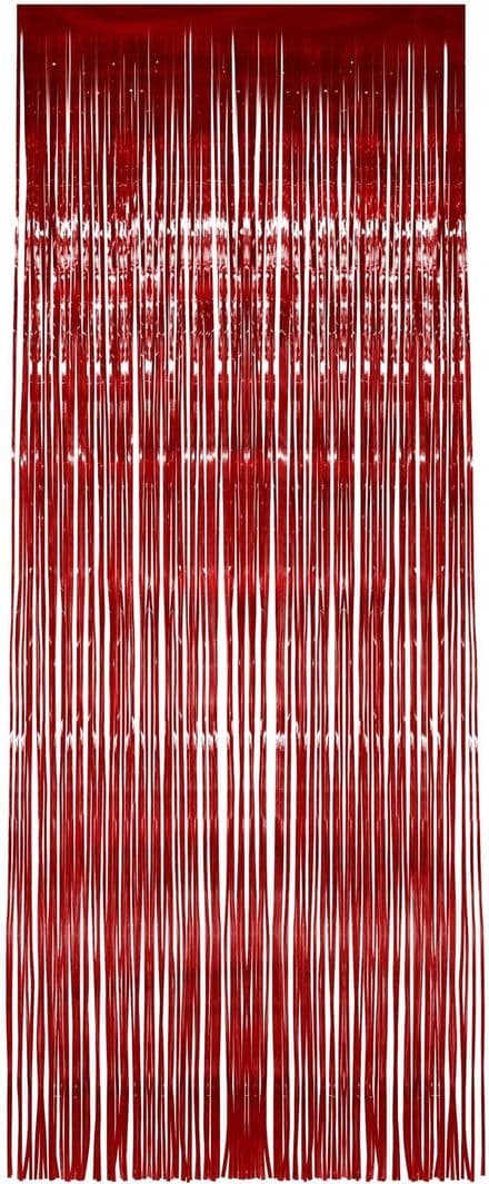 Red Shimmer Door Curtain