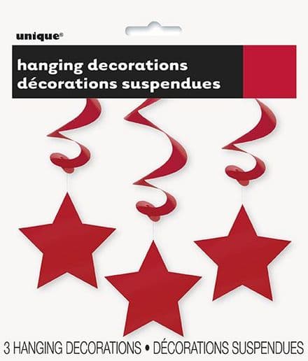 Red Star Hanging Swirls