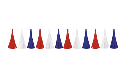 Red, white & Blue Tassel Garland Decoration