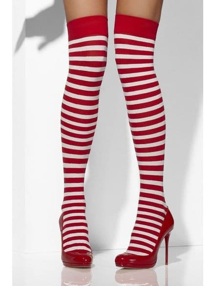 Red & White Striped Opaque Hold-Ups