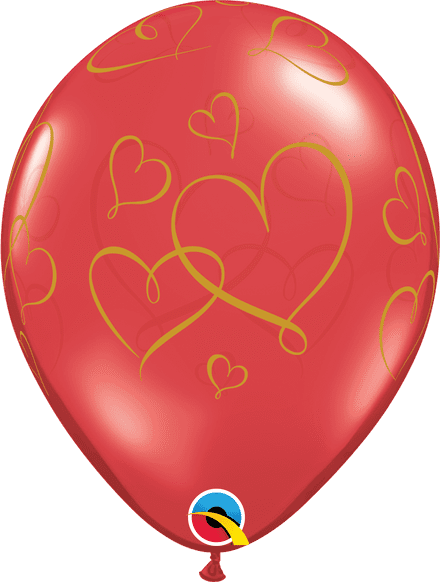 Romantic Gold Hearts Balloons