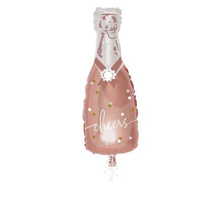 Rose Gold Champagne Bottle Super Shape Foil Balloon