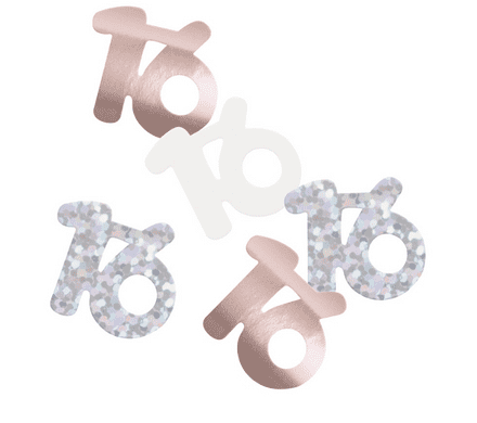 Rose Gold Glitz '16' Party Confetti 14g