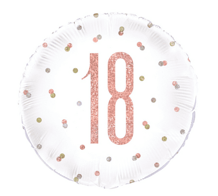 Rose Gold Glitz '18th' Foil Balloon