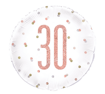 Rose Gold Glitz '30th' Foil Balloon
