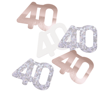 Rose Gold Glitz '40' Party Confetti 14g