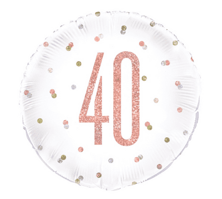 Rose Gold Glitz '40th' Foil Balloon