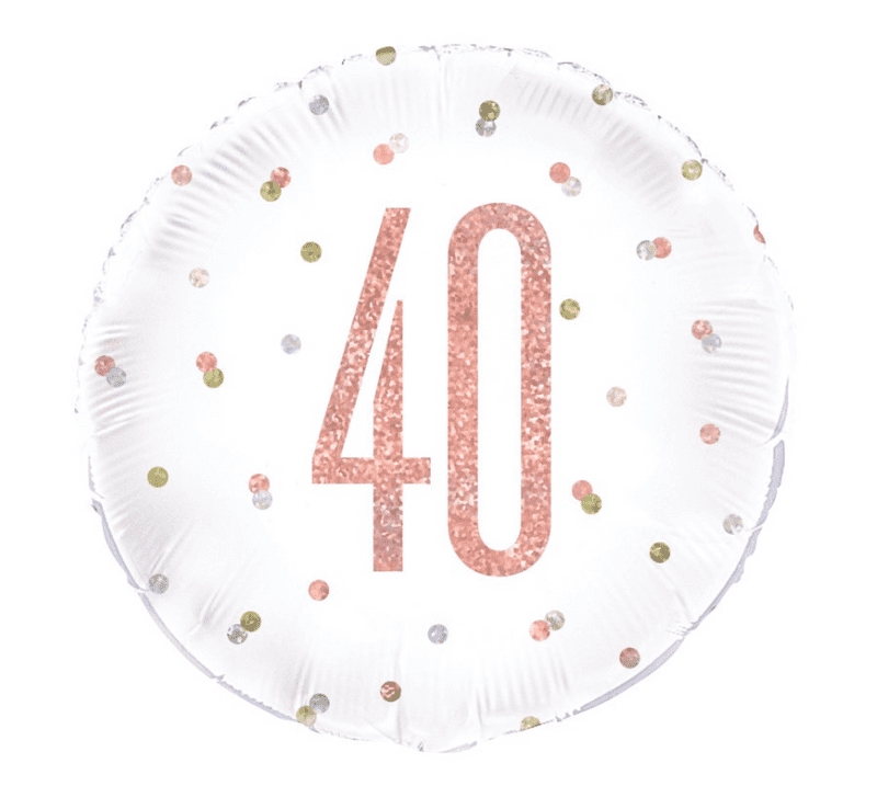 Rose Gold Glitz '40th' Foil Balloon