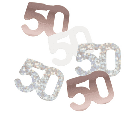 Rose Gold Glitz '50' Party Confetti 14g
