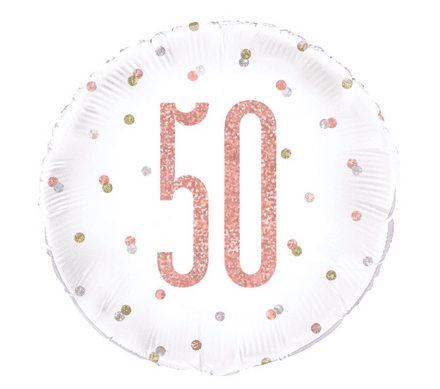 Rose Gold Glitz '50th' Foil Balloon