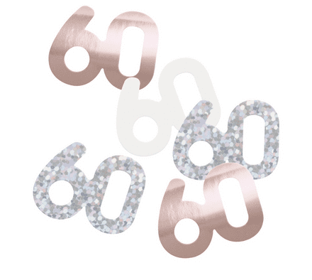 Rose Gold Glitz '60' Party Confetti 14g