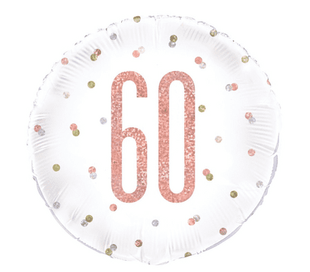 Rose Gold Glitz '60th' Foil Balloon