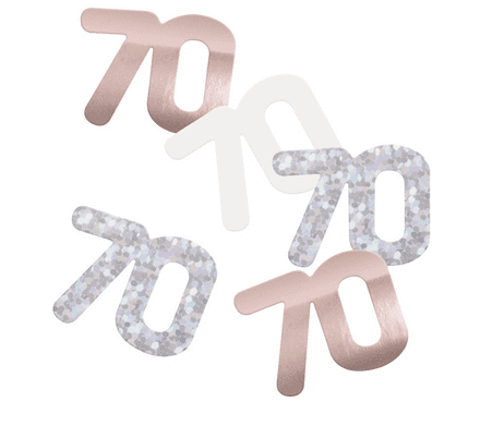 Rose Gold Glitz '70' Party Confetti 14g