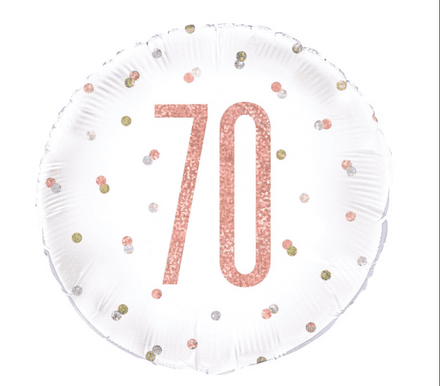 Rose Gold Glitz '70th' Foil Balloon