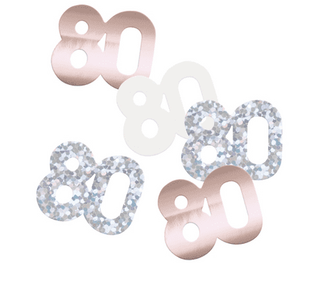 Rose Gold Glitz '80' Party Confetti 14g