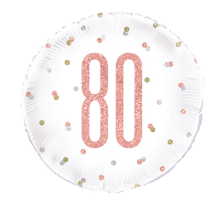 Rose Gold Glitz '80th' Foil Balloon