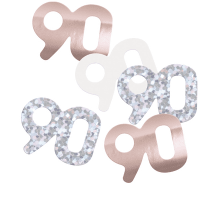 Rose Gold Glitz '90' Party Confetti 14g
