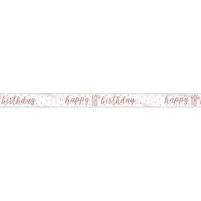 Rose Gold Glitz 'happy 18th birthday' Banner