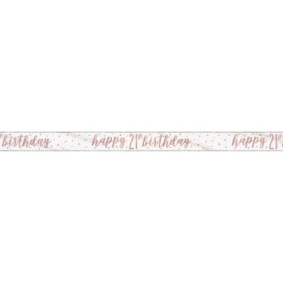 Rose Gold Glitz 'happy 21st birthday' Banner