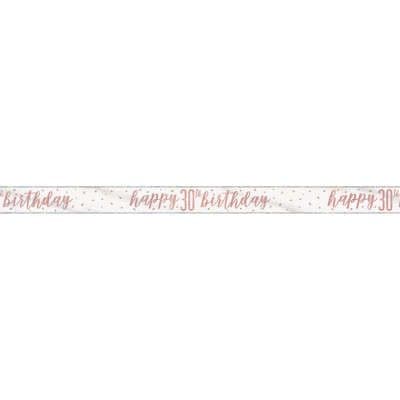 Rose Gold Glitz 'happy 30th birthday' Banner