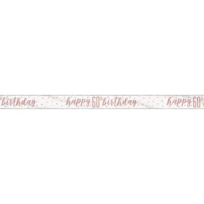 Rose Gold Glitz 'happy 60th birthday' Banner