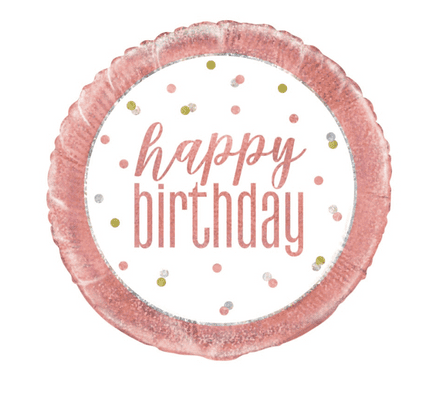 Rose Gold Glitz Happy Birthday Foil Balloon