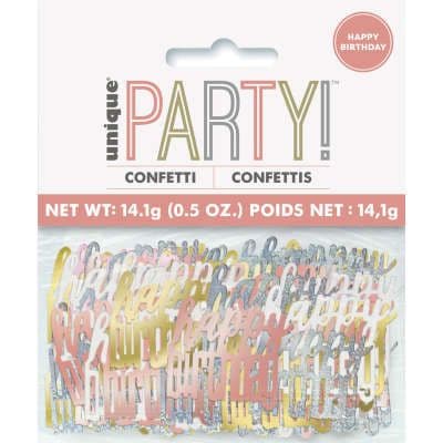Rose Gold Glitz 'Happy Birthday' Party Confetti 14g