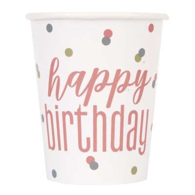 Rose Gold Glitz Paper Party Cups