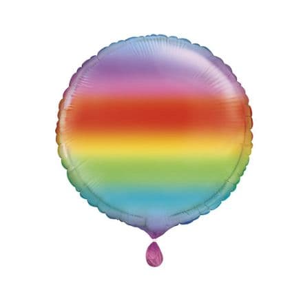 Round Rainbow Ombre Foil Helium Balloon