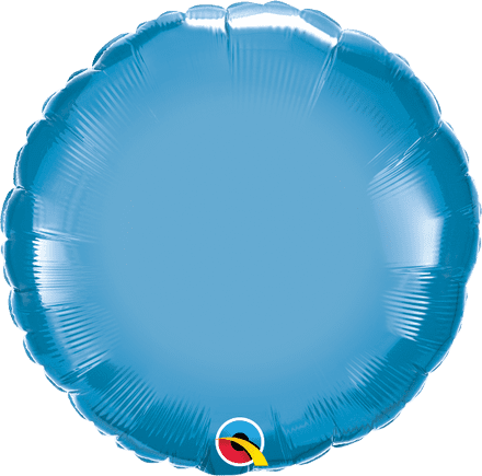 Round Shaped Blue Chrome Foil Helium Balloon
