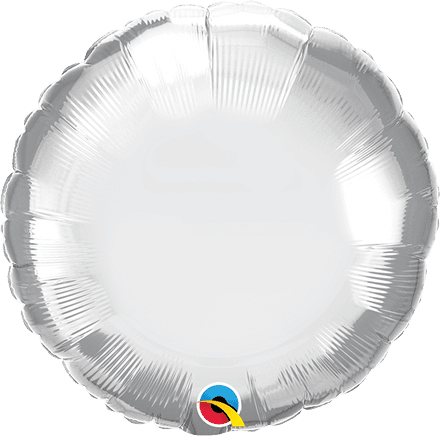 Round Shaped Silver Chrome Foil Helium Balloon